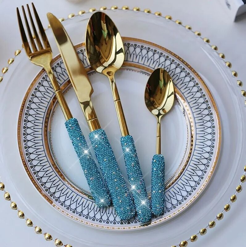 Swarovski Crystal Rhinestone Stainless Steel Flatware Sets