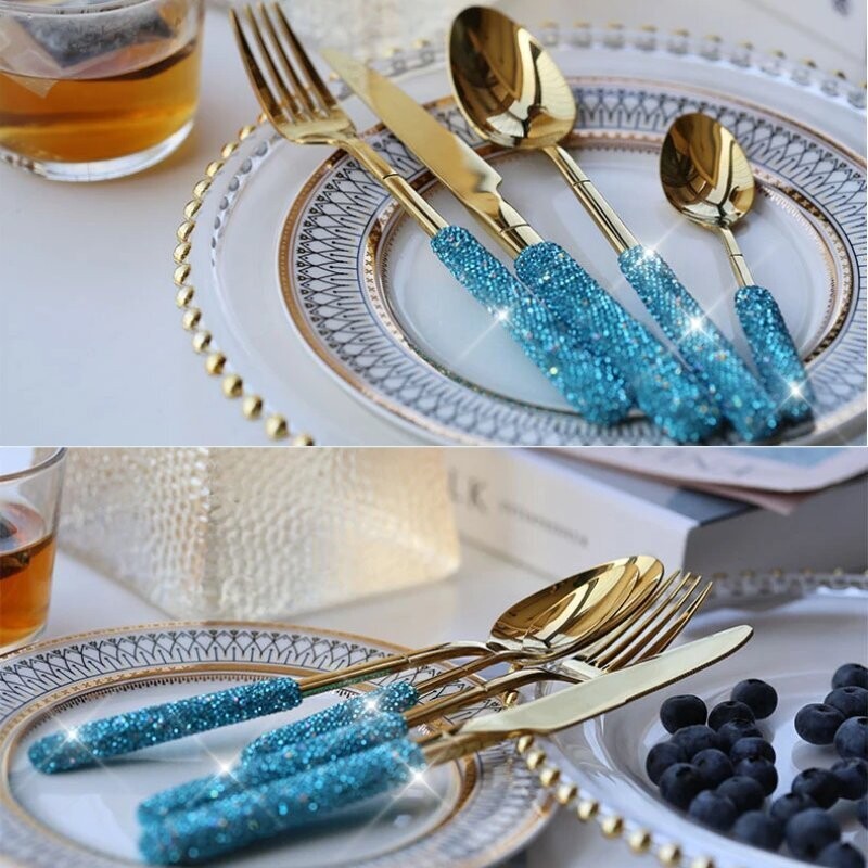 Swarovski Crystal Rhinestone Stainless Steel Flatware Sets