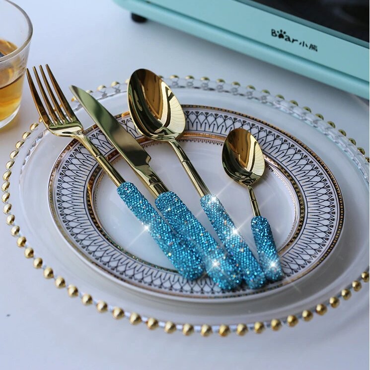 Swarovski Crystal Rhinestone Stainless Steel Flatware Sets