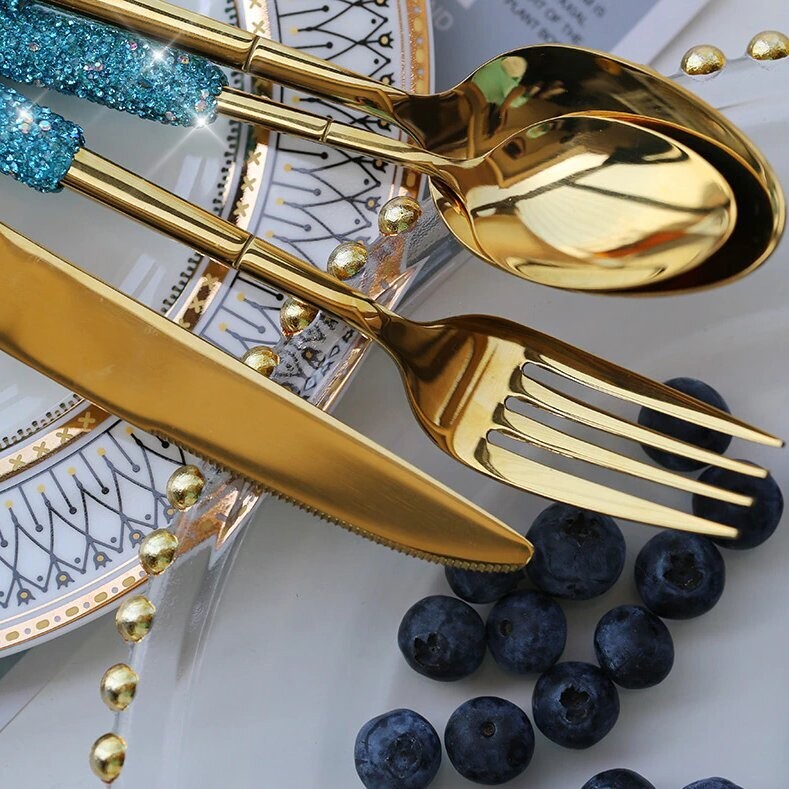 Swarovski Crystal Rhinestone Stainless Steel Flatware Sets