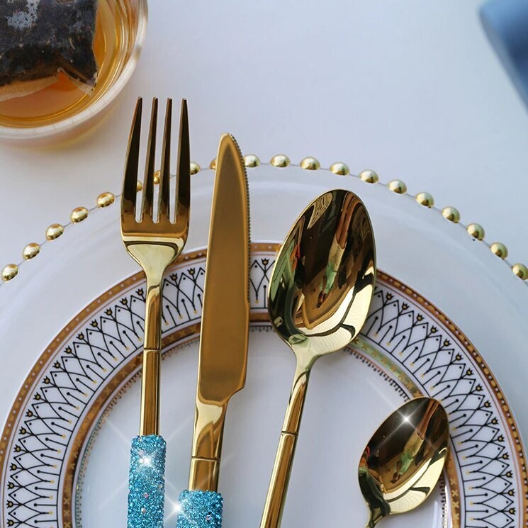 Swarovski Crystal Rhinestone Stainless Steel Flatware Sets