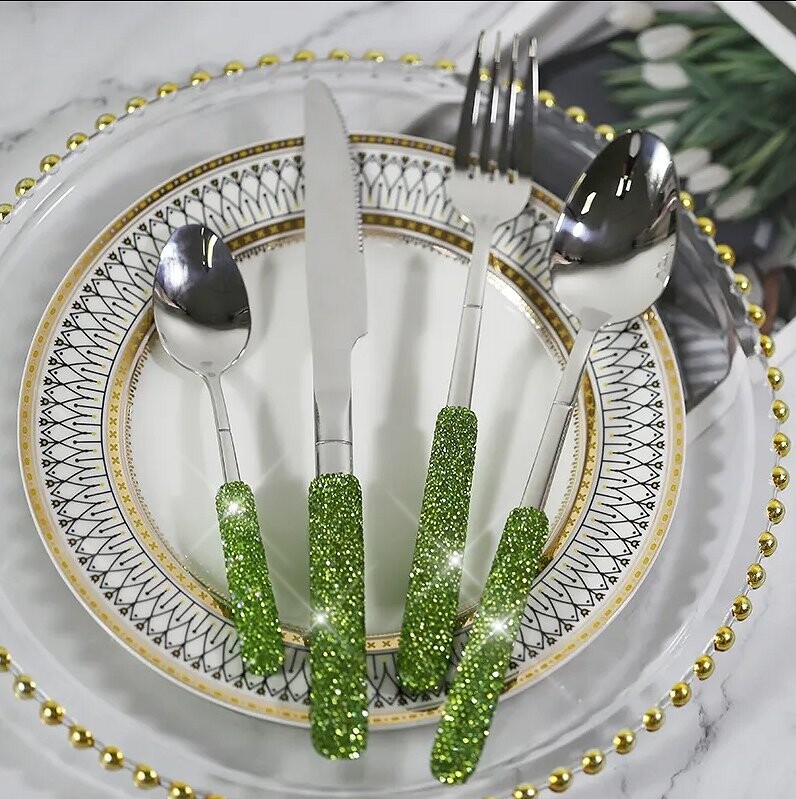 Swarovski Crystal Rhinestone Stainless Steel Flatware Sets