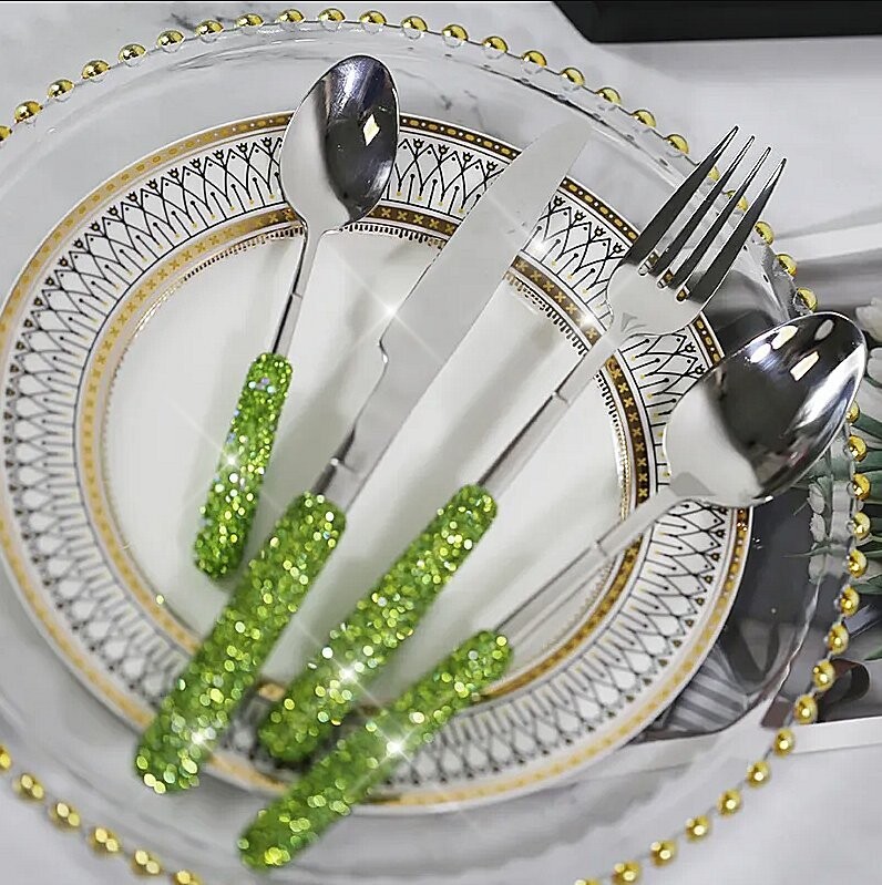 Swarovski Crystal Rhinestone Stainless Steel Flatware Sets
