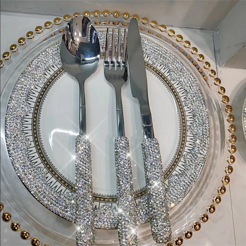 Swarovski Crystal Rhinestone Stainless Steel Flatware Sets