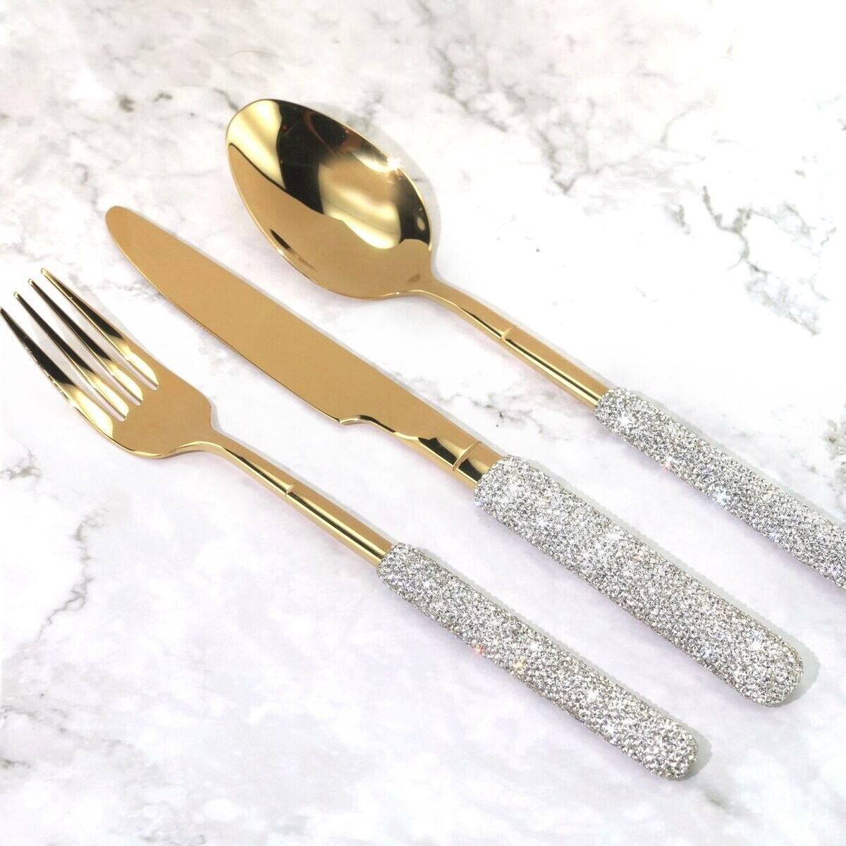 Swarovski Crystal Rhinestone Stainless Steel Flatware Sets