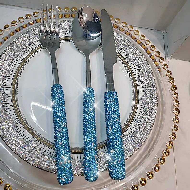 Swarovski Crystal Rhinestone Stainless Steel Flatware Sets