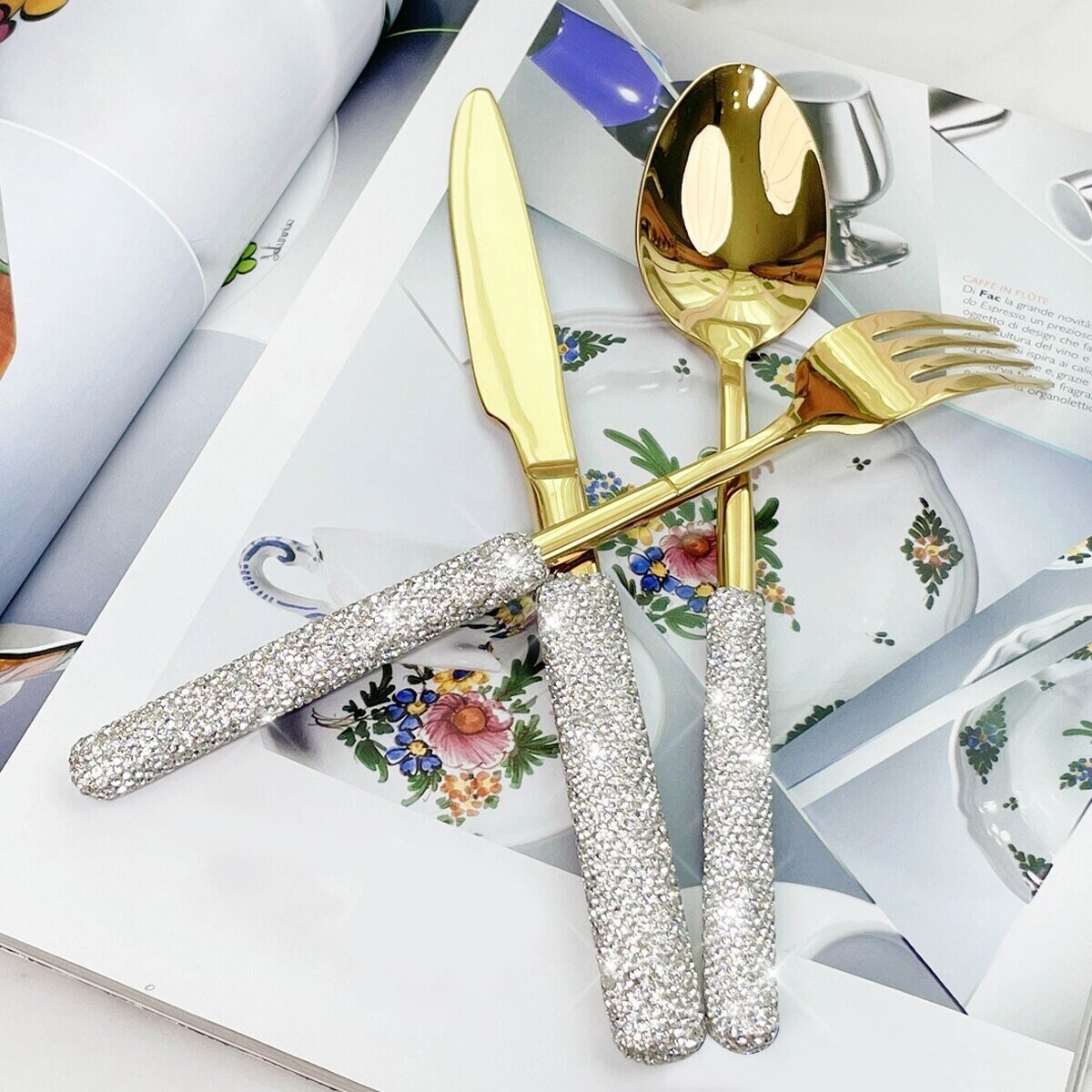 Swarovski Crystal Rhinestone Stainless Steel Flatware Sets