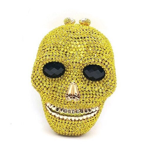 Swarovski  Crystal Rhinestone Bling Skull Handbag Purse