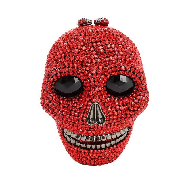 Swarovski  Crystal Rhinestone Bling Skull Handbag Purse