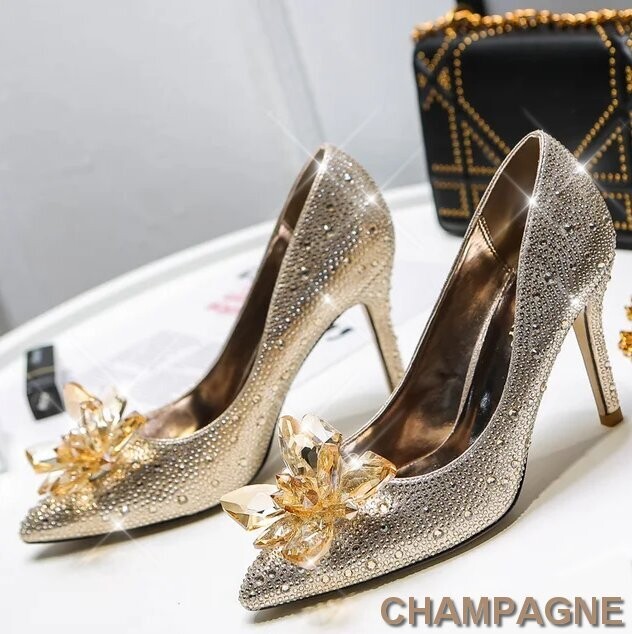 Swarovski Crystal Rhinestone Cinderella Bling Wedding Shoes