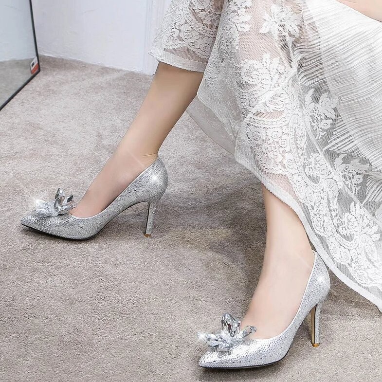 Swarovski Crystal Rhinestone Cinderella Bling Wedding Shoes