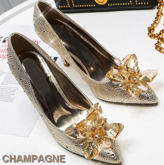 Swarovski Crystal Rhinestone Cinderella Bling Wedding Shoes