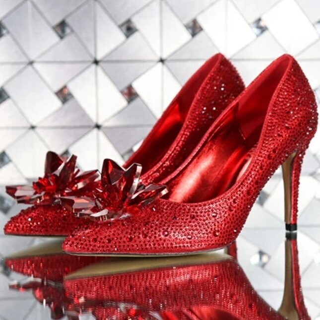 Swarovski Crystal Rhinestone Cinderella Bling Wedding Shoes