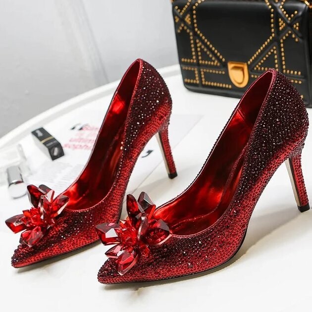 Swarovski Crystal Rhinestone Cinderella Bling Wedding Shoes