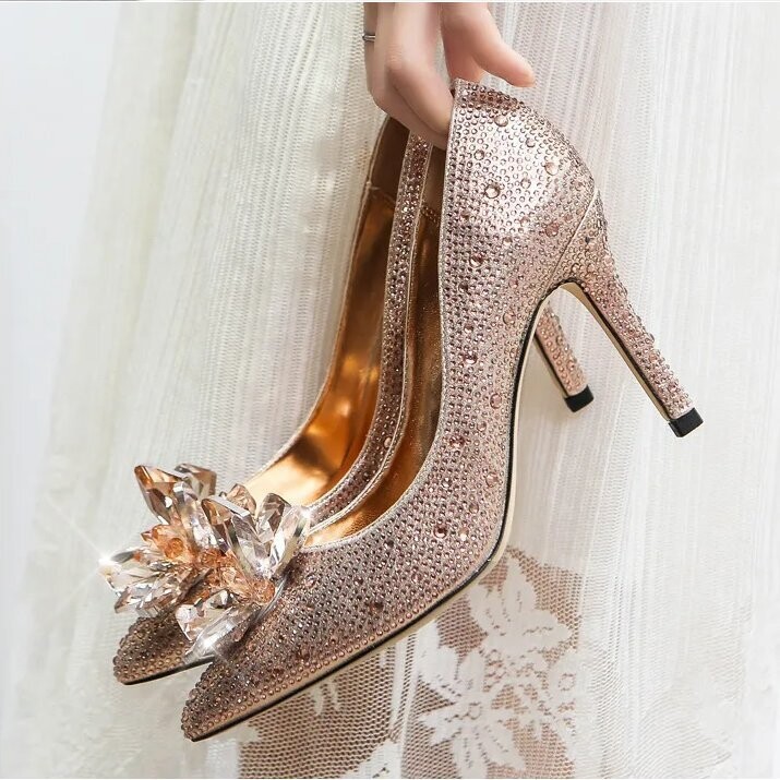 Swarovski Crystal Rhinestone Cinderella Bling Wedding Shoes