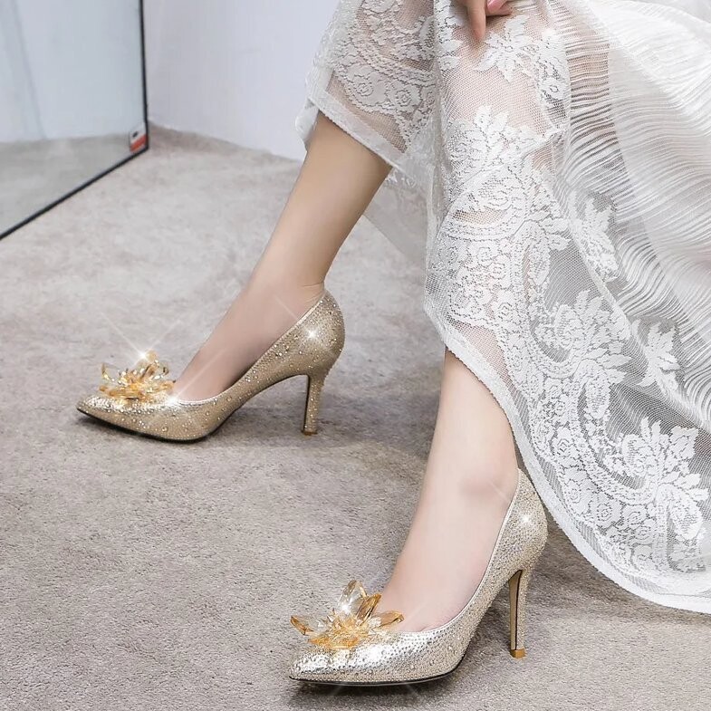 Swarovski Crystal Rhinestone Cinderella Bling Wedding Shoes