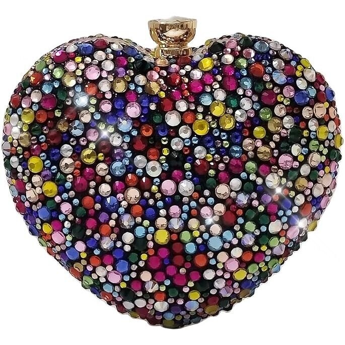 Swarovski Crystal Rhinestone Bling Shoulder Bag Heart Purse