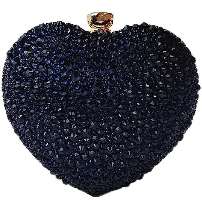 Swarovski Crystal Rhinestone Bling Shoulder Bag Heart Purse