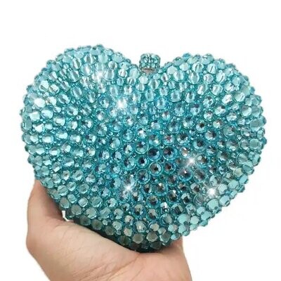 Swarovski Crystal Rhinestone Bling Shoulder Bag Heart Purse