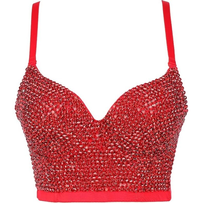 Swarovski Crystal Rhinestone Bling Blue Bustier Top