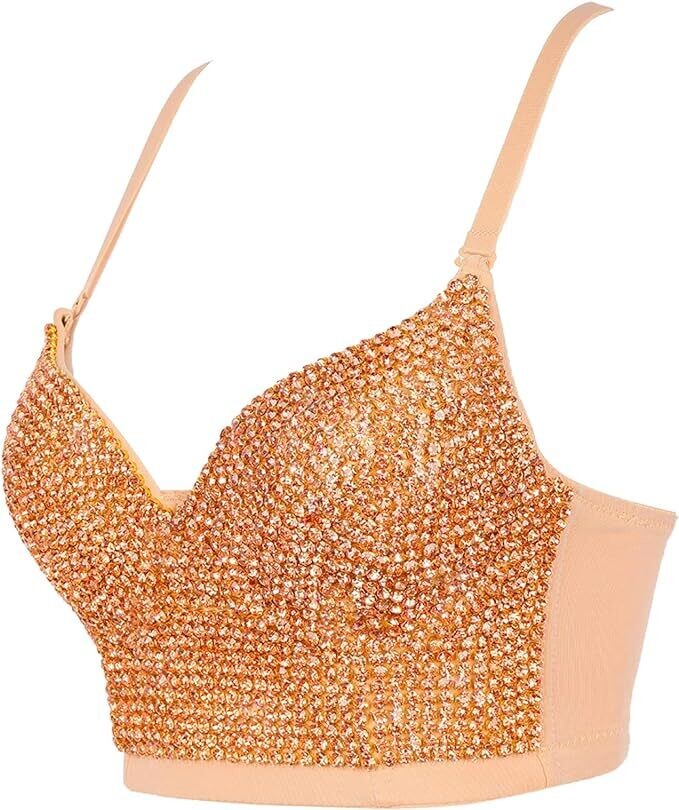 Swarovski Crystal Rhinestone Bling Blue Bustier Top