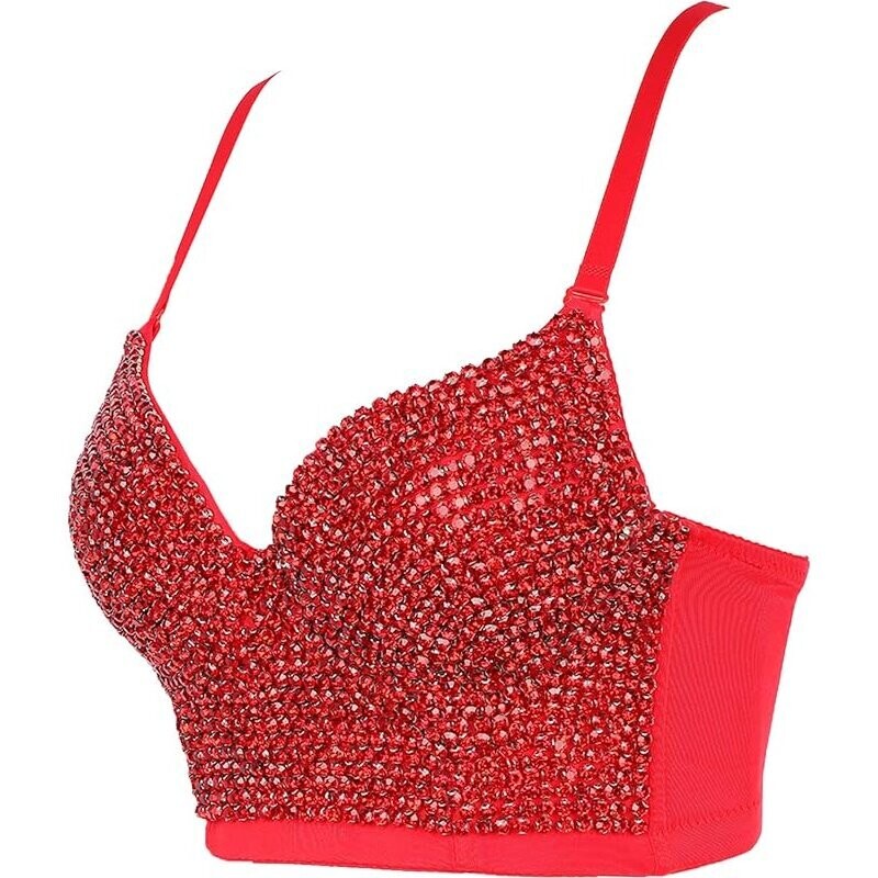Swarovski Crystal Rhinestone Bling Gold Bustier Top