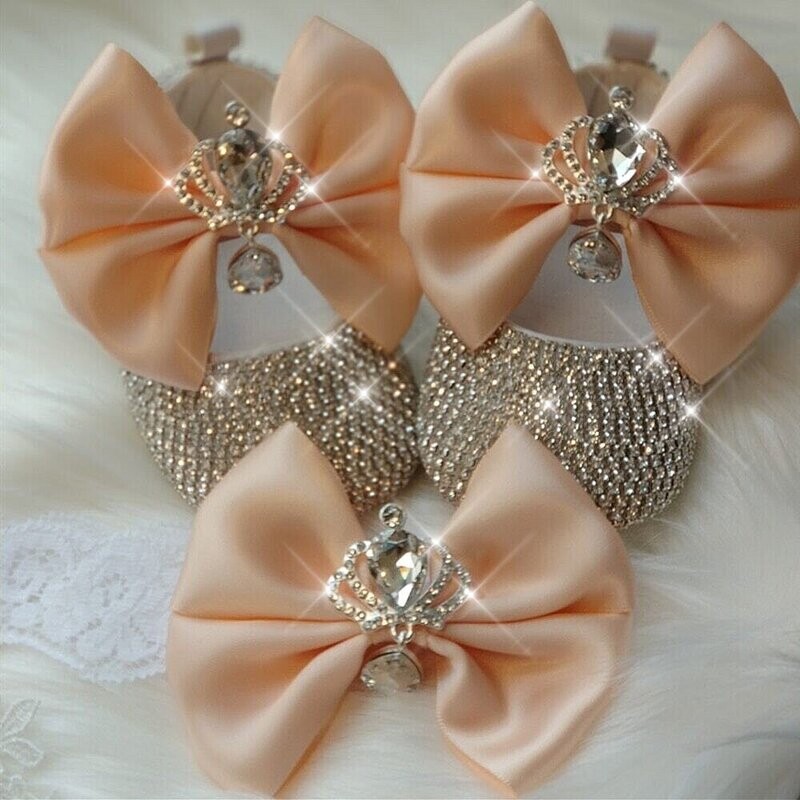 Swarovski Crystal Rhinestone Bling Baby Princess Shoes