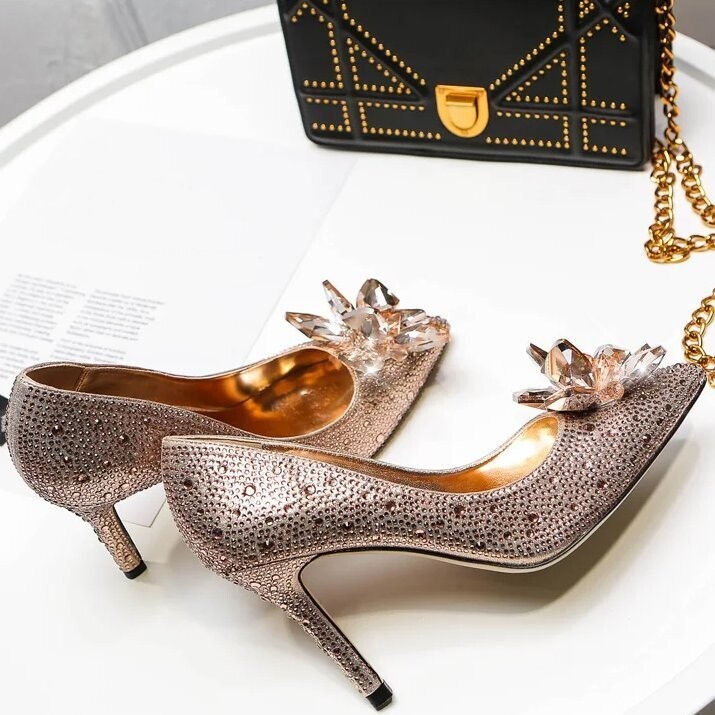 Swarovski Crystal Rhinestone Cinderella Bling Wedding Shoes
