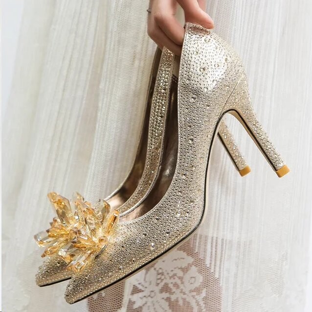 Swarovski Crystal Rhinestone Cinderella Bling Wedding Shoes