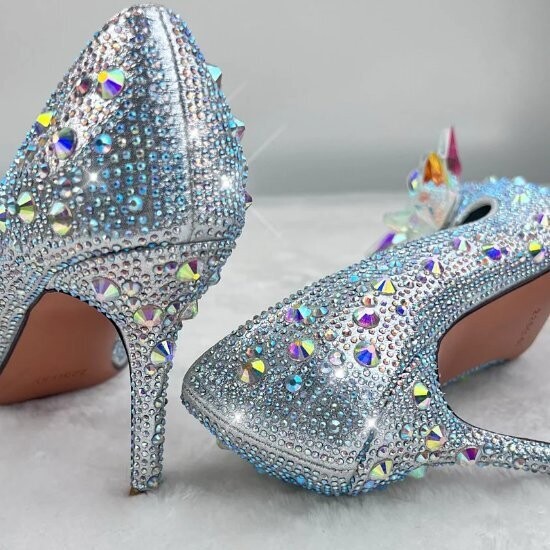Swarovski Crystal Rhinestone Cinderella Bling Wedding Shoes