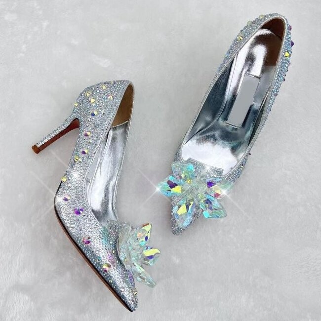 Swarovski Crystal Rhinestone Cinderella Bling Wedding Shoes