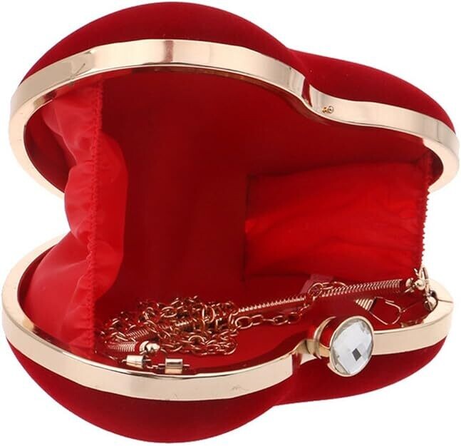 Red Velvet Gown With Bling Crystal Rhinestone Necklace Set