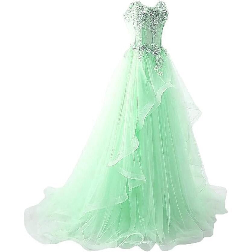 Cinderella Light Blue Prom Gown Bling Crystal Rhinestone Quinceañera Prom Dress