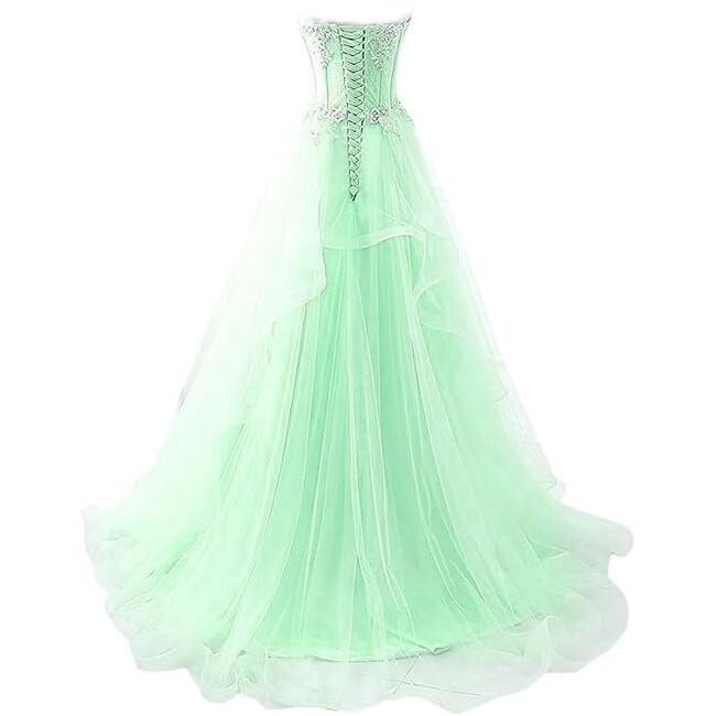 Cinderella Light Blue Prom Gown Bling Crystal Rhinestone Quinceañera Prom Dress