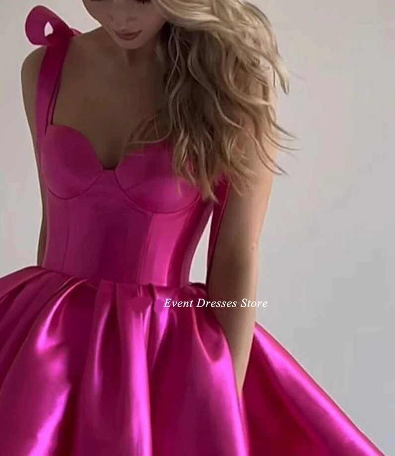 Beautiful Short Satin Prom Dress Wedding Cocktail Party