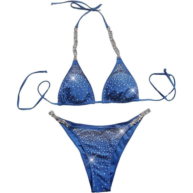 Swarovski Crystal Rhinestone Bling Bikini Swimsuit