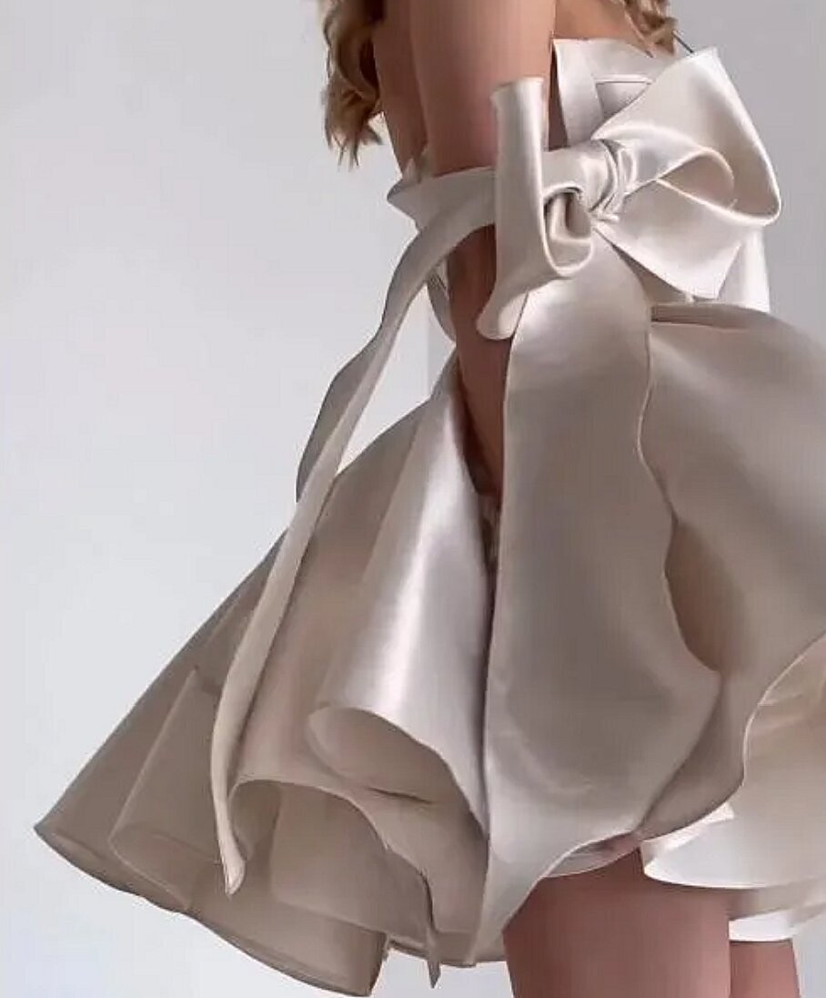 Beautiful Short Satin Prom Dress Wedding Cocktail Party