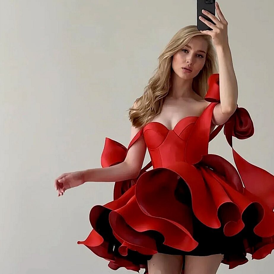 Beautiful Short Satin Prom Dress Wedding Cocktail Party