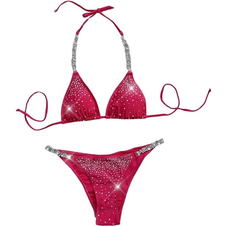 Swarovski Crystal Rhinestone Bling Bikini Swimsuit