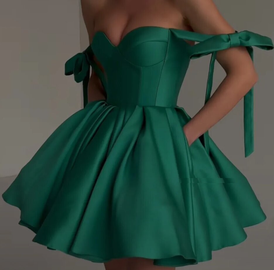 Beautiful Short Satin Prom Dress Wedding Cocktail Party