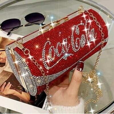 Swarovski Crystal Rhinestone Bling Coca Cola Purse Shoulder Bag