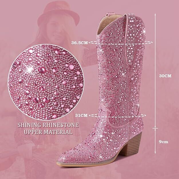Swarovski Crystal Rhinestone Bling Cowboy Boots