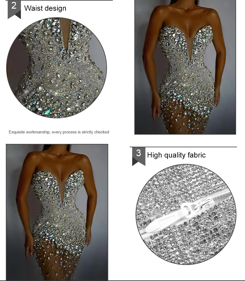 Swarovski Crystal Rhinestone Bling Dress: Helena