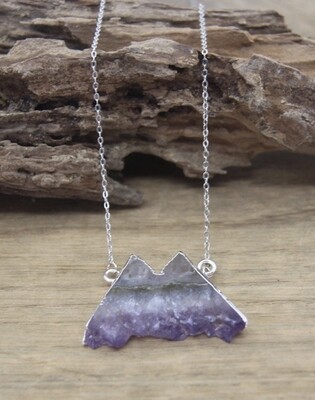 Amethyst Quartz Crystal Mountain necklace