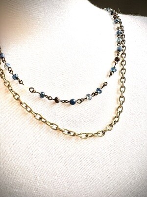 Blue beads Layered necklace