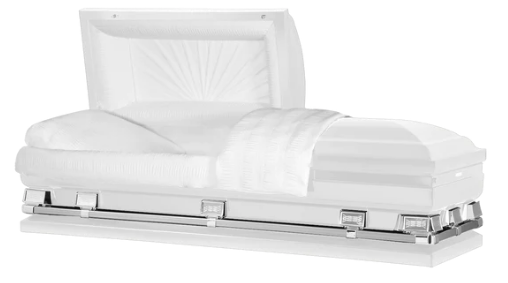 Oversized Osiris XL White/Gold/White Casket, Head Panel: Sunburst