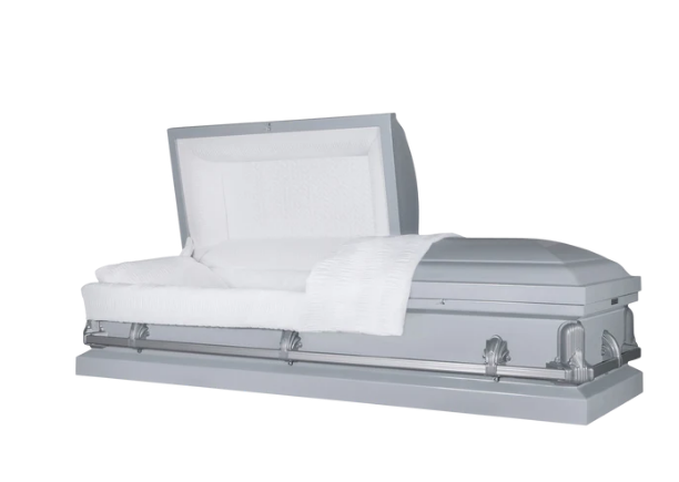 Harrington Series Silver Steel Casket - Exquisite Caskets
