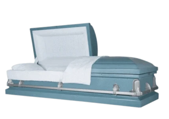 Harrington Series Light Blue Steel Casket - Exquisite Caskets