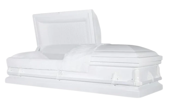 Harrington Series White Steel Casket - Exquisite Caskets