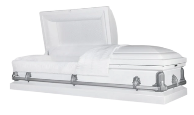 Harrington Series White/Gray Steel Casket - Exquisite Caskets